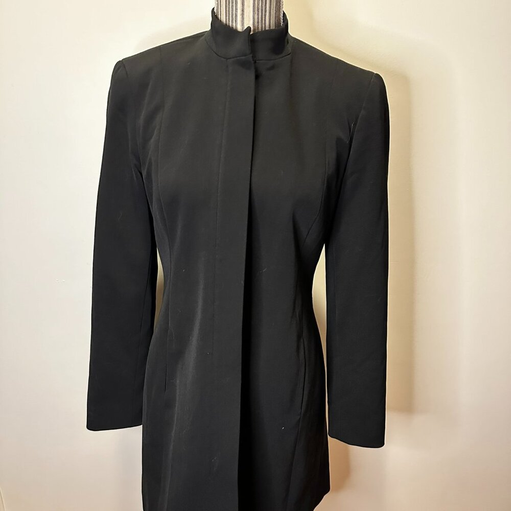 JENNE MAAC Black Long Zippered Blazer Coat